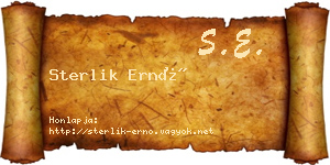 Sterlik Ernő névjegykártya